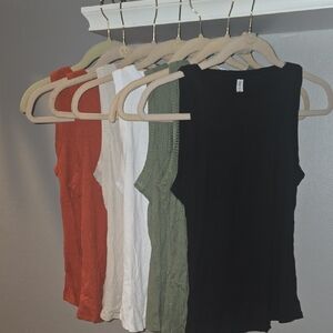 Zenana Outfitters Ribbed Tank Tops (Set Of 7 - Black, White, Green, Orange, Tan
